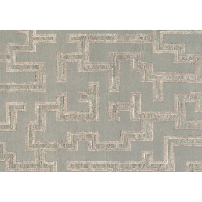 Rectangle Area Rug in Cloud/Gray/Ivory, Rectangle 8' x 10', Teal