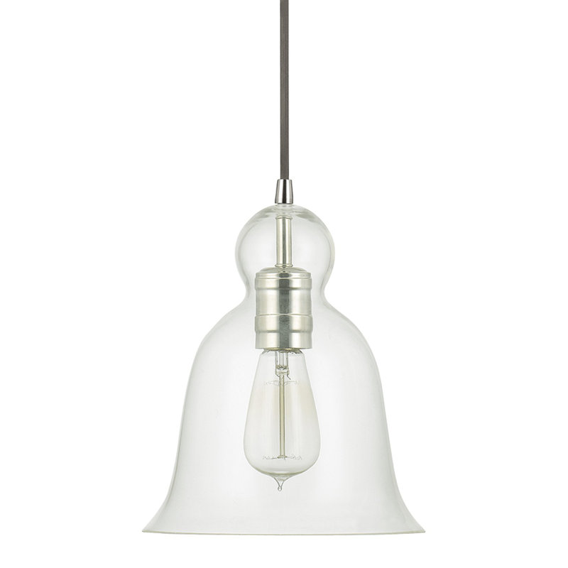 1 - Light Single Pendant, Polished Nickel