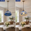 Luminaire suspendu simple en verre bleu étoilé avec chaîne réglable et ampoules chaudes