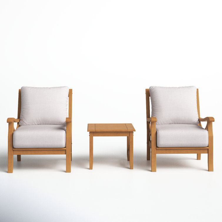 Brunswick Teak 2 - Person Patio Conversation Sets with Cushions