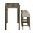 Brown/Beige Transitional Counter-Height Dining Set - 42"W Table W/ Biscuit-Tufted Stools, Rubberwood & Engineered Wood ?