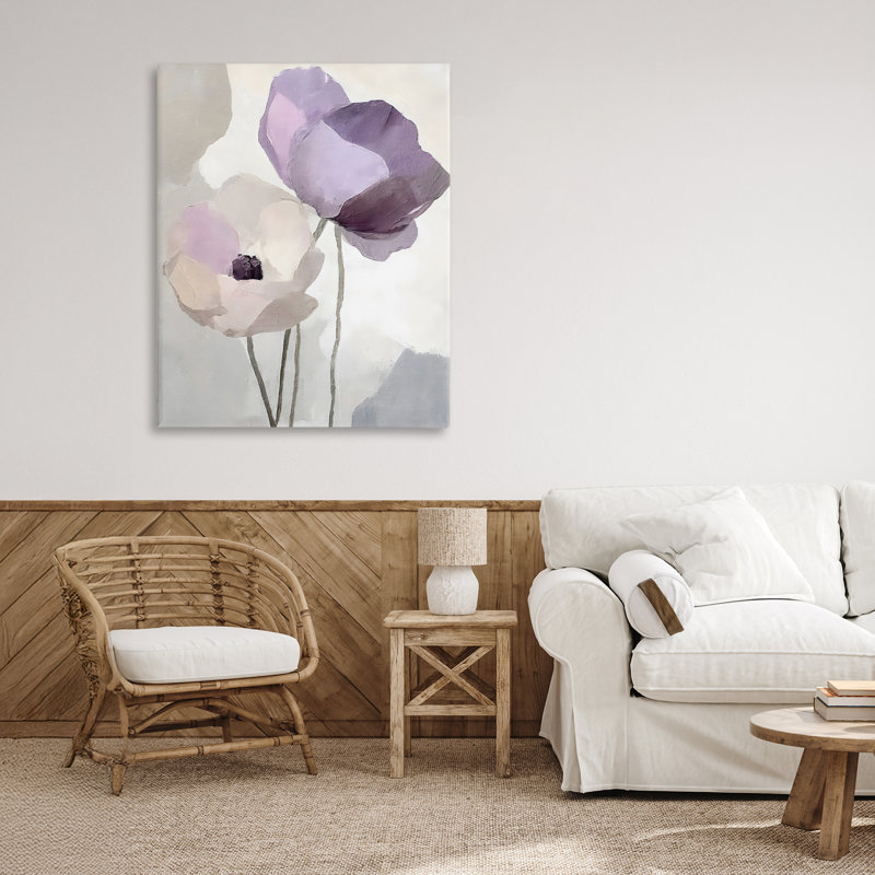 Lavender Haze Floral Pair Canvas, design by Riley B, 40" H x 30" W