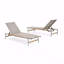 Ensemble de 2 chaises longues d'extérieur, aluminium