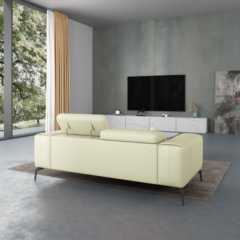 Cavour Sofa, White Genuine Leather