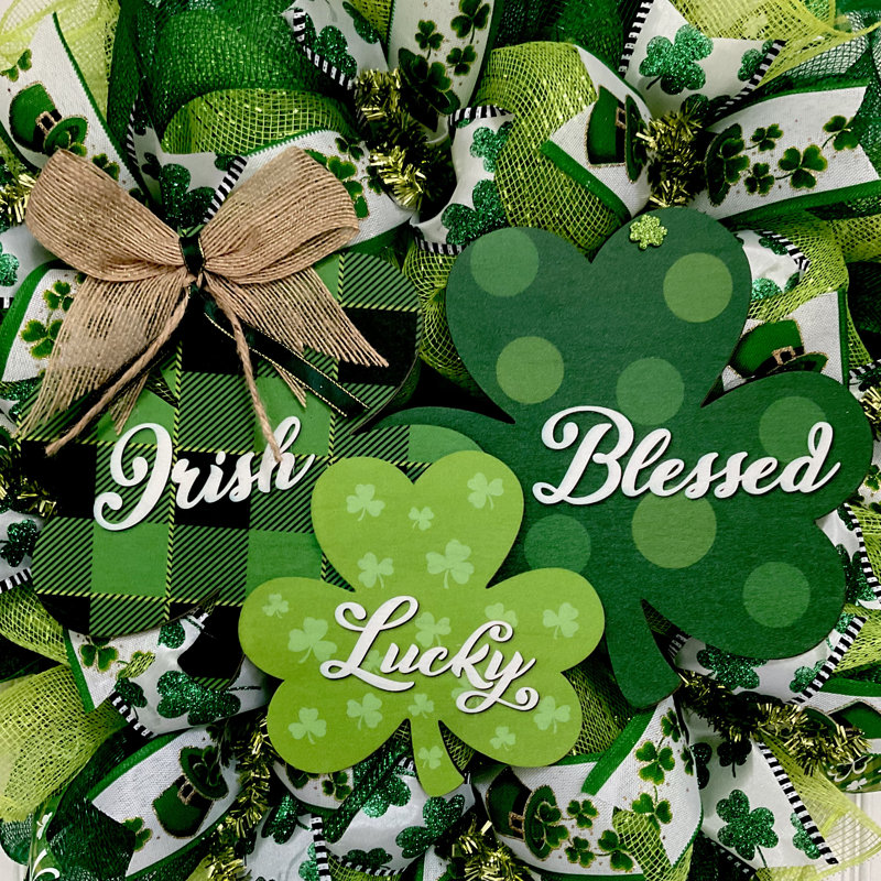 Couronne de la Saint-Patrick avec trèfles bénis irlandais