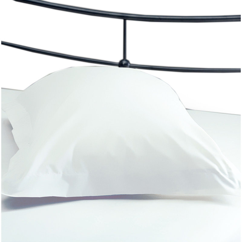 200 Thread Count Plain Cotton Blend Percale Pillowcase, White