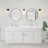 Concord 61 Inch Bathroom Vanity with Cultured Marble Top, Assembled, White