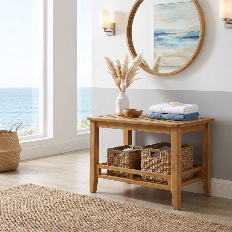Solid Wood Freestanding Bathroom Shelves
