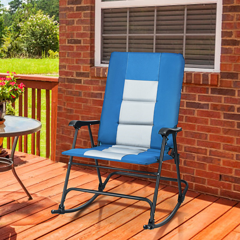 Albani Upholstered Rocking Chair, Blue