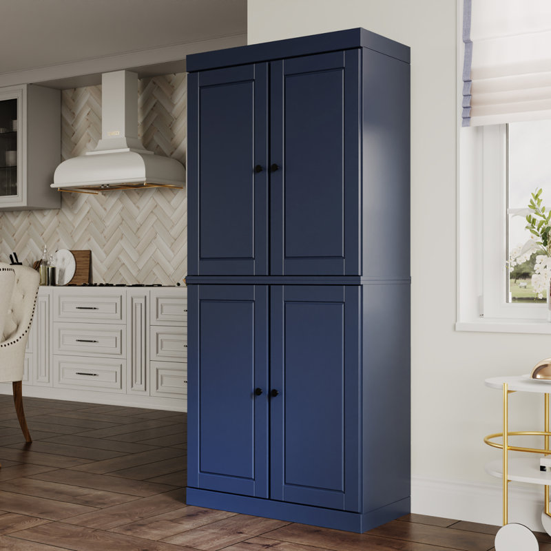 Bryani 100% Solid Wood Tall Kitchen Pantry Cabinet with Doors & 2 Drawers, Adjustable Shelves, Modular Kitchen Storage Cabinet, 32" W x 71.5" H