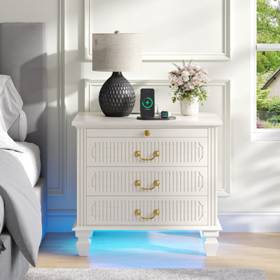 65cm W Manufactured Wood Bedside Table