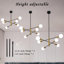 Lustre linéaire moderne Spoutnik à 6 lumières Maruta