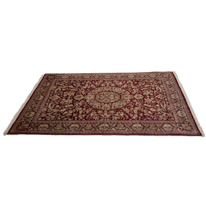 Canvello Hand Made Formal All Over Pakistan Tabriz Design Rug - 4'0'' X 6'2''