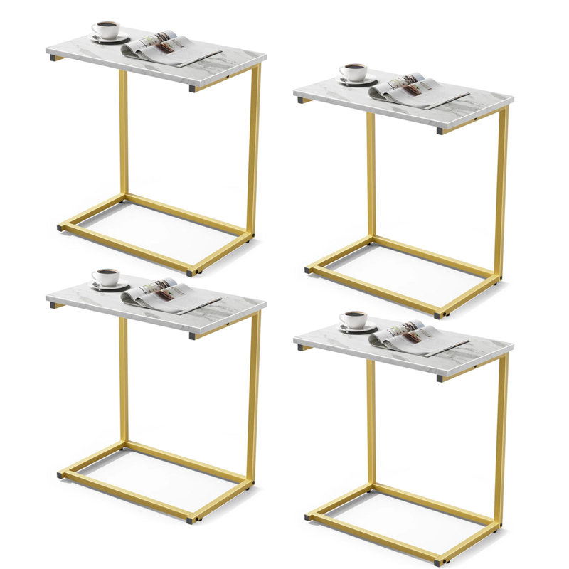 End Table With Metal Frame, C Table Set For Living Room,Bedroom, Home Office (Set Of 4), 4