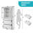 70.1" Modern Freestanding Tall Bathroom Cabinet With Glass Doors, 3 Drawers & Adjustable Shelves-49613383
