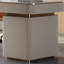 Bureau rectangulaire en pierre blanche + bois manufacturé + Barenia avec 8 tiroirs-997608968