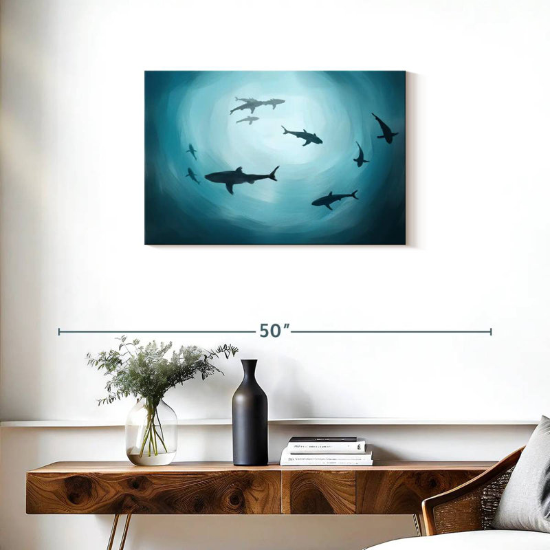 Silhouette de requin, H 20 po x l 30 po