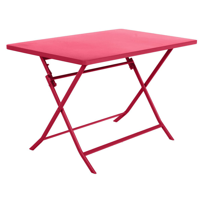Ibeling Rectangular Metal Folding Outdoor Dining Table , 98cm cm W 70cm cm D, Pomegranate