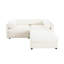 Élégant canapé 2 places en chenille blanche avec siège de rangement repose-pieds, dossier cylindrique et accoudoirs, causeuse moderne en tissu avec espace de rangement caché-121059703