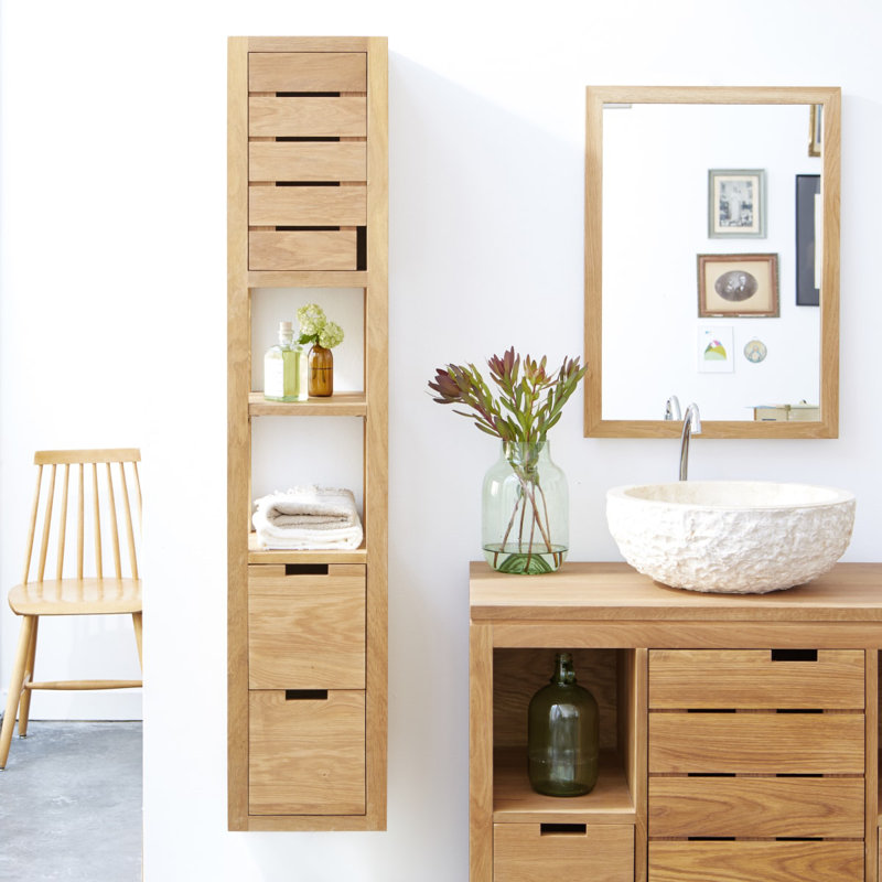 Solid Wood Wall Linen Cabinet