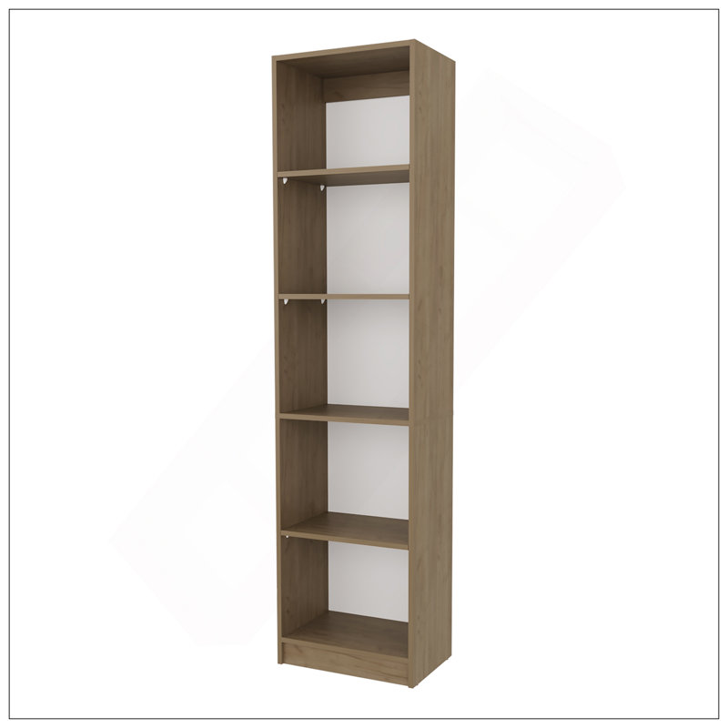Bibliothèque Beaver Balley avec rangement ouvert et 5 tablettes, chêne naturel et blanc
