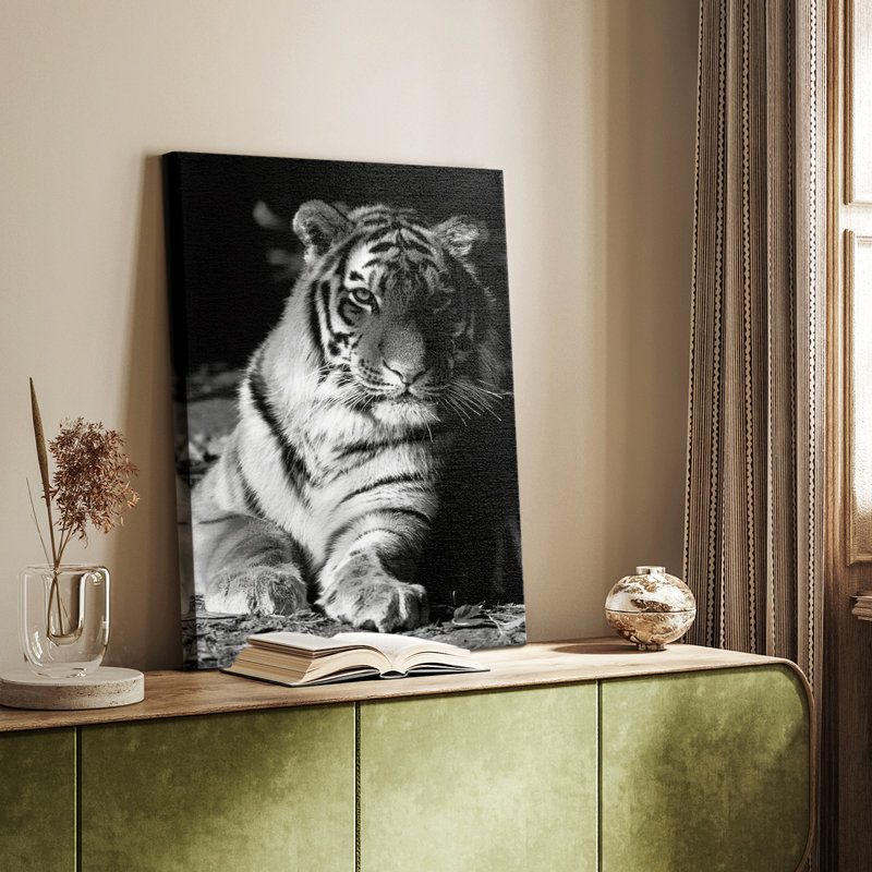 Tiger Repose - galerie Cavas sur mesure, H 12 po x l 8 po