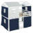 Full Size Bunk Wood House Bed With Tent, Blue+White-1857582449