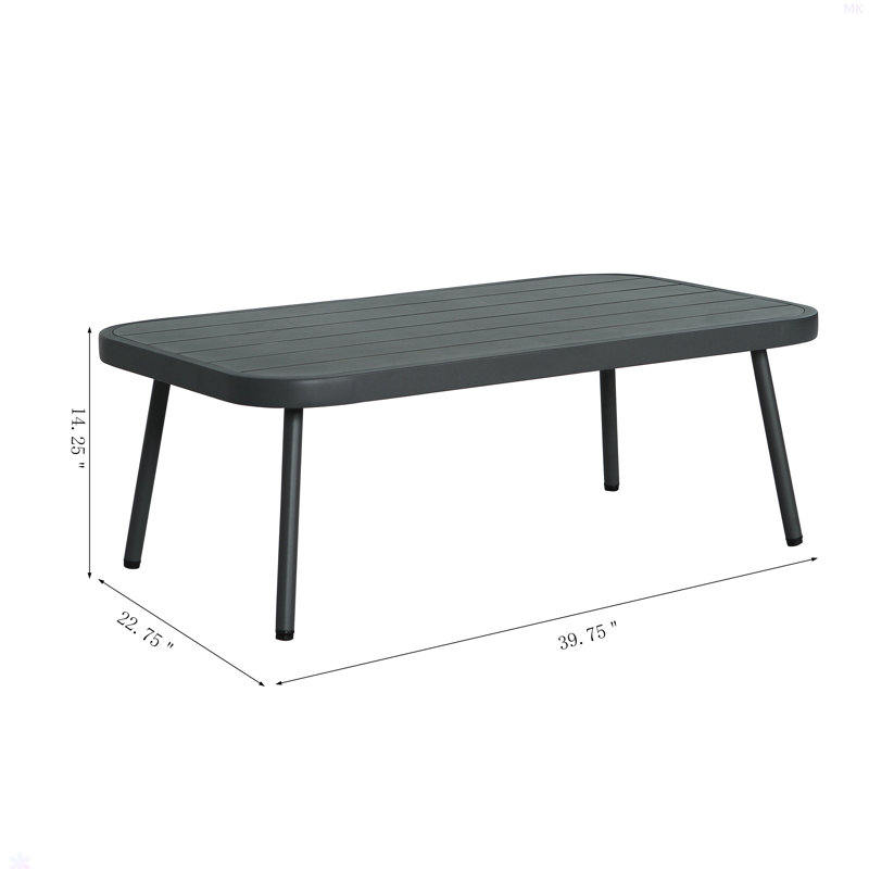 Causeuse et table en acier Mariano, Gris / Gris
