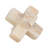 Decorative Marble Jack Sculpture for Tabletop Display - Modern Home Decor Cross Object for Bedroom, or Living Room Decoration - 4", White & Tan