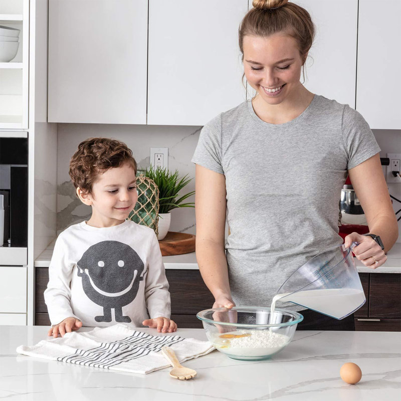 4-Piece Angled Clear Plastic Liquid Measuring Cups Set