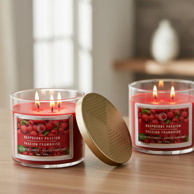 Bougie en pot 3 oz Haight avec couvercle Framboise Passion 14 oz