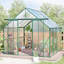 Base surélevée en polycarbonate à double porte de 8 pi x 8 pi et serres en aluminium robuste