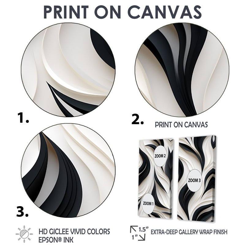 White And Black Minimalist Elegance - Large Striped Wall Art, 40" H x 40" W, Wrapped Canvas, Does Not Apply