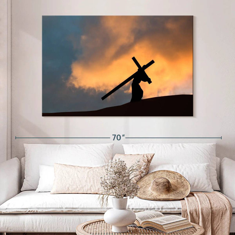 Adella Cross Carried By Christ, 34" H x 51" W