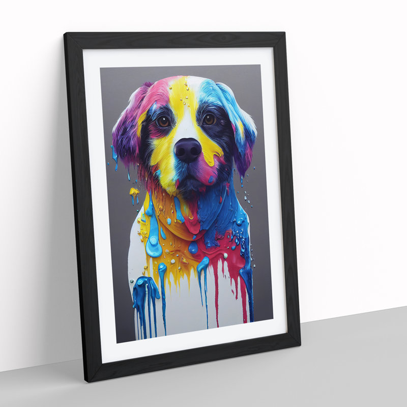 Painted Dog No.5 - Wall Art, Black, 34cm H x 25cm W x 2cm D