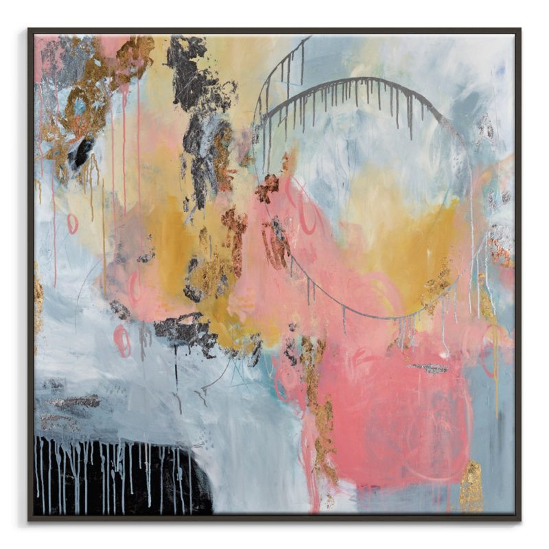 Julie Ahmad - Print on Canvas, 76cm H x 76cm W, Black Floater Frame