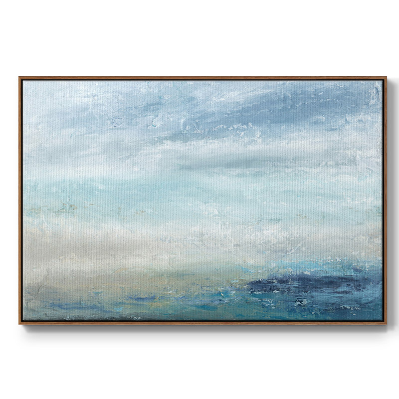 «Coming Ashore», peinture sur toile encadrée, Cadre noyer, H 27 po x l 41 po x P 2 po