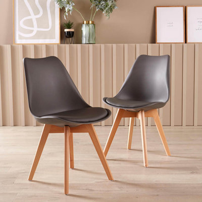 Gerton 35cm H Polyurethane Upholstered Side Chair in Grey