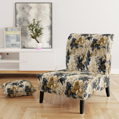 Fauteuil de chambre rembourré doré et blanc doré et doré