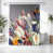 Motif floral bleu / blanc