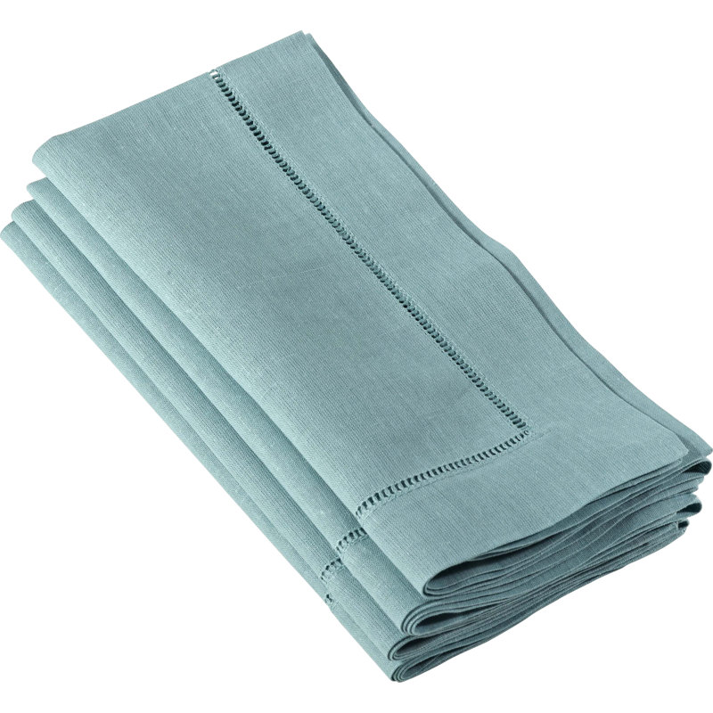 Serviette Gelder l 20 po avec bordure ajourée (ensemble de 4), Vert mer