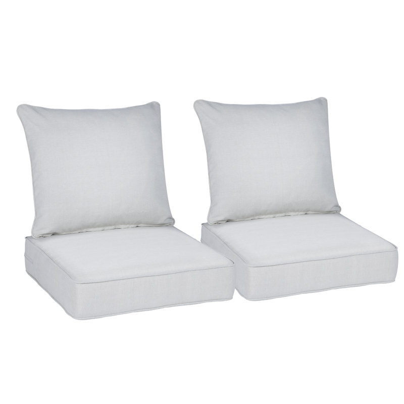 Outdoor Deep Seat Chair Cushion Set, 24" W x 24" D, Light Gray