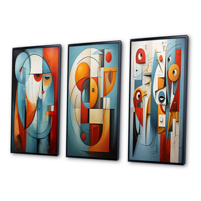 " Cubism Geometric Portrait " 3 - Pieces
