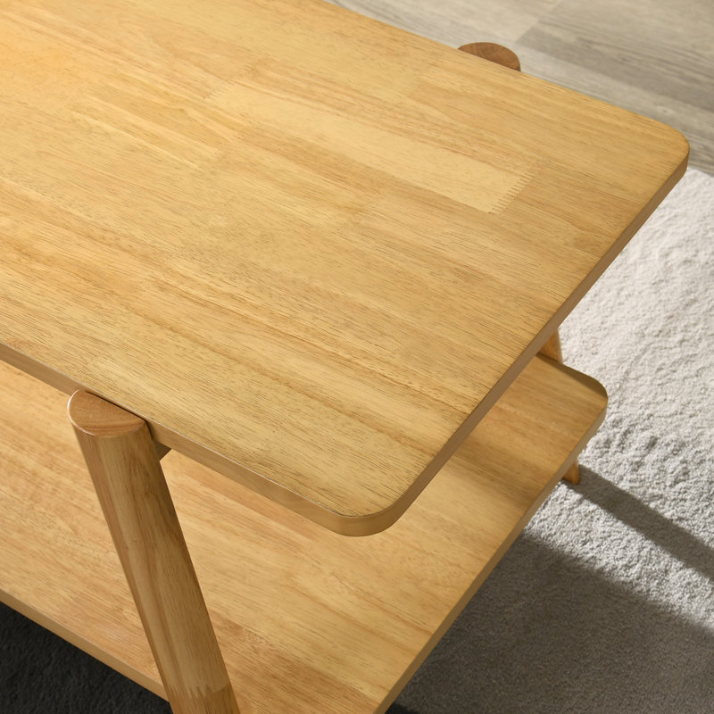 Table de bout Rumi Mid-Century, Chêne naturel