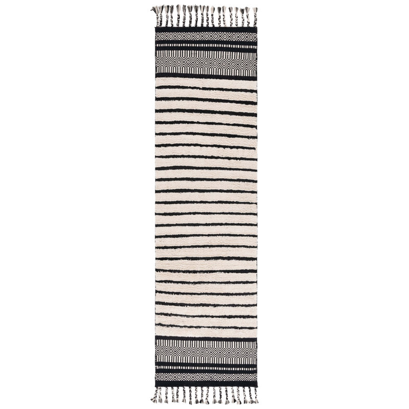 Tapis en coton Larnette, Tapis de couloir 2 pi 3 po x 8 pi