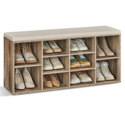 10 Pair Shoe Storage Bench