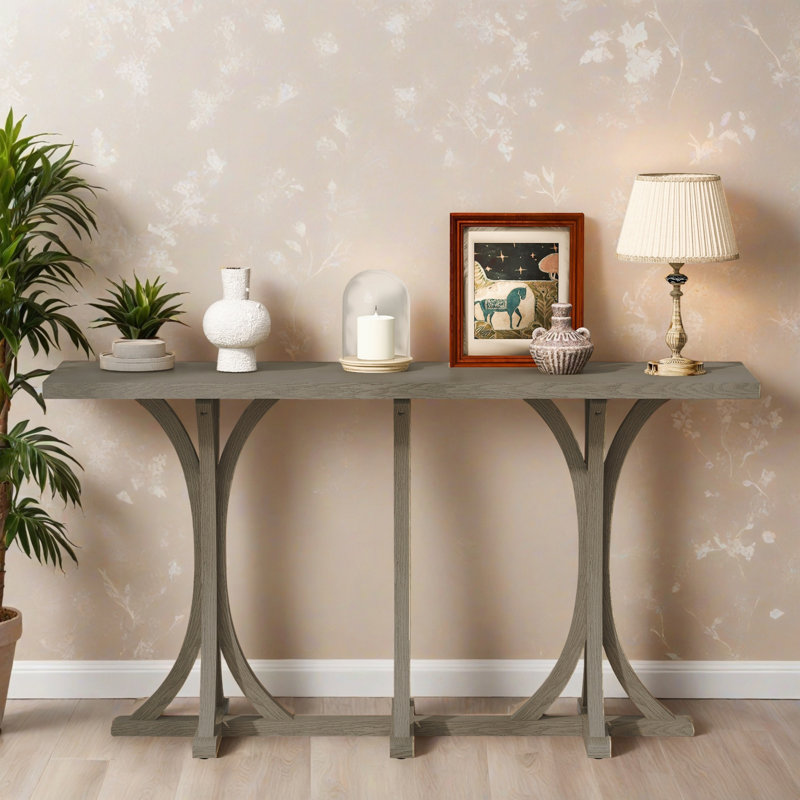 Console en bois 59,8 po, Gris