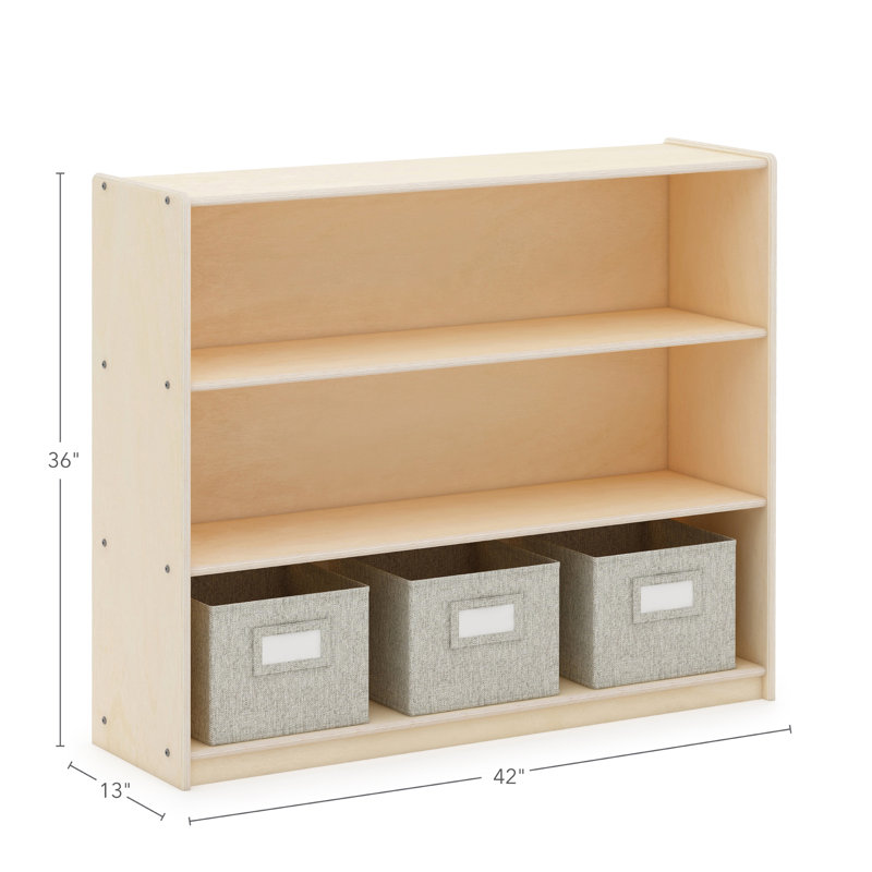 Rangement ouvert à 3 tablettes EdQ Essentials, Naturel
