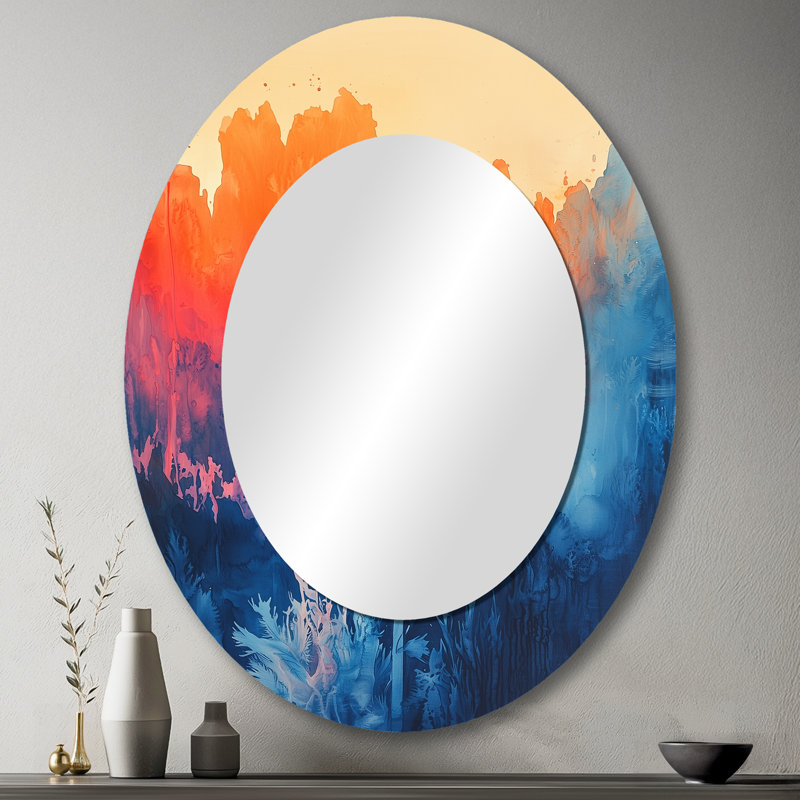 Miroir mural Scatter The Seeds In Bold Hues Abstract II - blanc, 43 po x 33 po