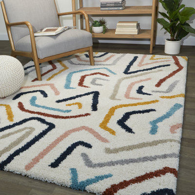 Catelin Abstract Shag Area Rug